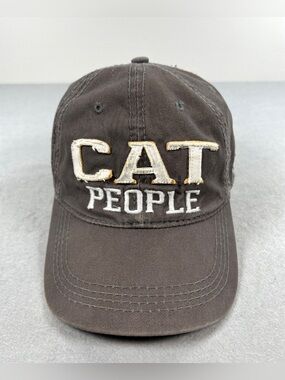 Women's Hat Cat People Patches Grey Distressed Rustic BB Cotton Cap Pavilion